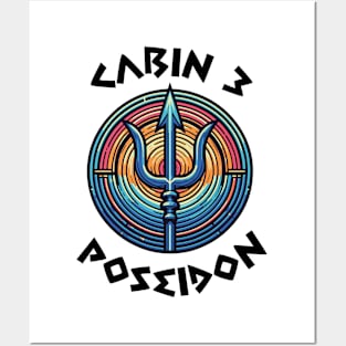 Cabin 3 Poseidon - CAMP half-blood V4 Posters and Art